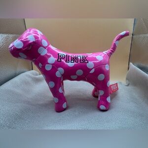 Vs PINK white polka dotted on pink mini vs dog plush